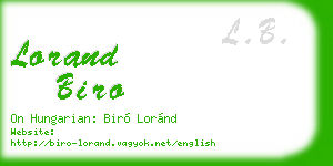 lorand biro business card