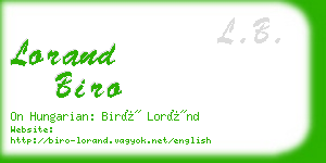 lorand biro business card